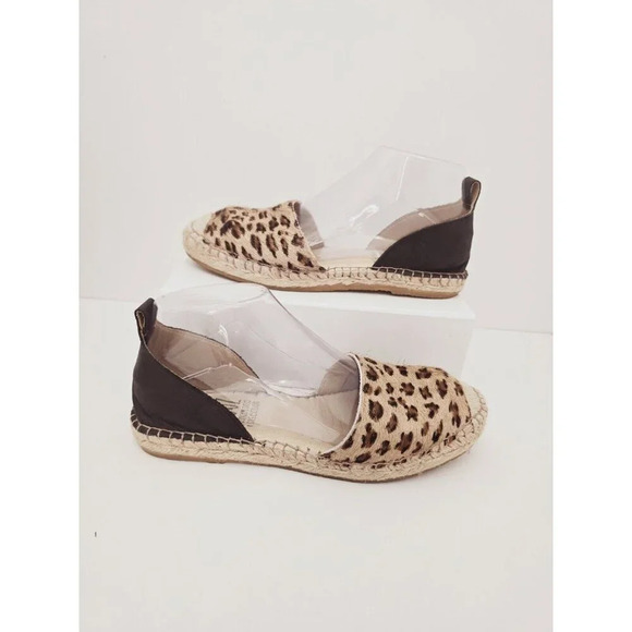 Miz Mooz Adonis Leopard Cheetah Raffia Espadrille Loafer Flats Shoes 38 7.5 8 - Picture 1 of 9